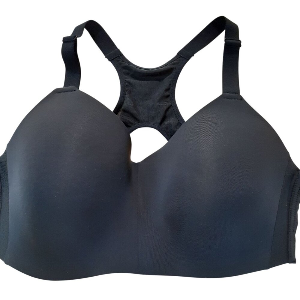 Avia Sports Bra Womens Size XL Black Racerback Stretch Unlined Wireless